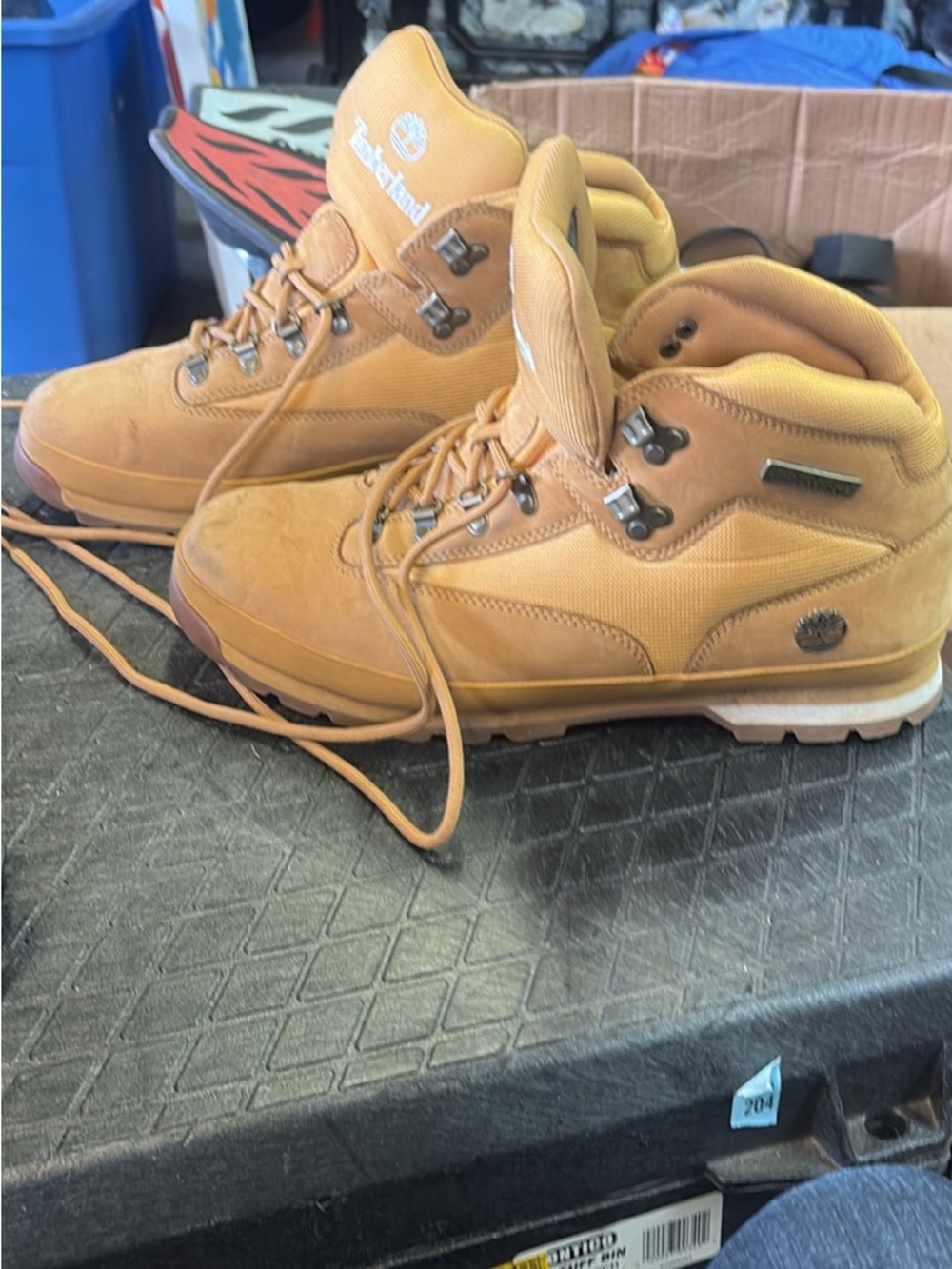 Timberland Wheat Nubuck Leather Work Boots - Tan